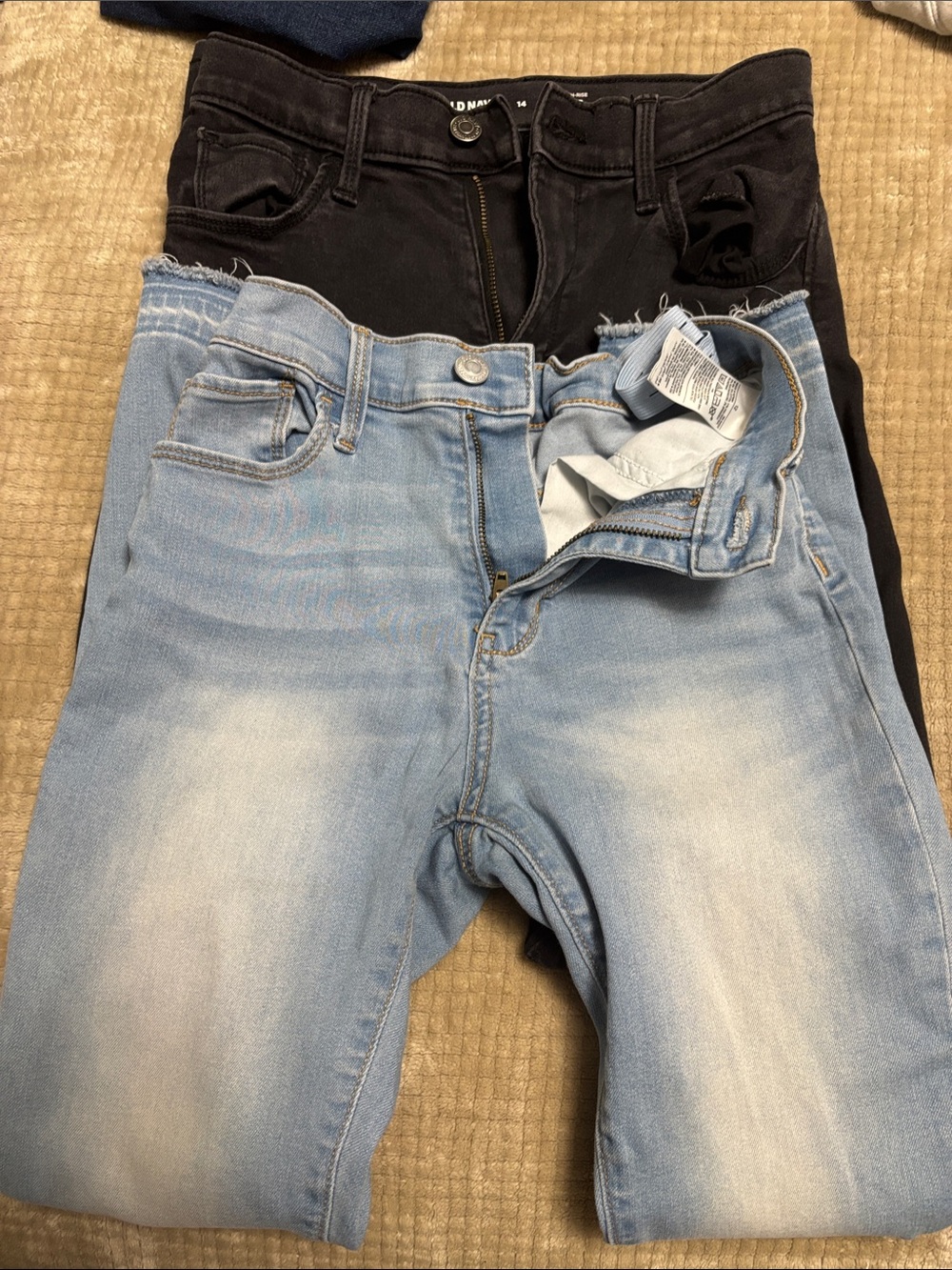 Old Navy Light Blue & Black Kids Skinny Jeans Duo